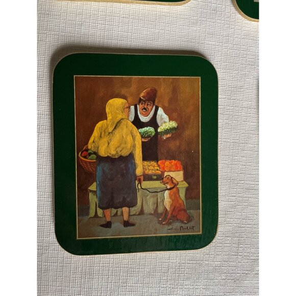 Guy Buffet Collection Tuscan Store Fronts Coaster Set Of 6 - Picture 5 of 8
